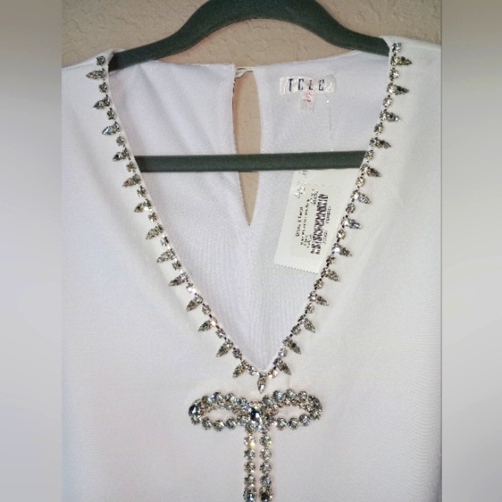 TCEC Women's white Mini Dress Size L - Picture 3 of 8